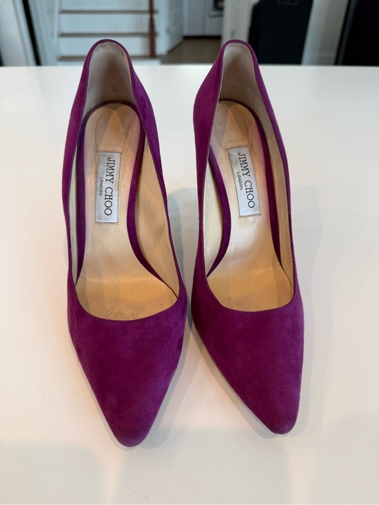 Jimmy Choo Shoes - Jimmy Choo Fuchsia Suede Pointed-Toe Pumps